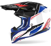 Airoh Aviator 3 Push Motocross Helmet, red-blue, size S for Men