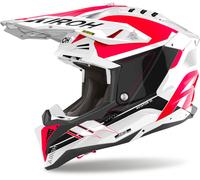 Airoh Aviator 3 Saber Motocross Helmet, white-red, size S for Men