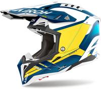 Airoh Aviator 3 Saber Motocross Helmet, white/yellow/blue, size S (55/56)