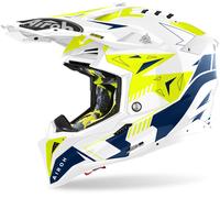 Airoh Aviator 3 Spin Motocross Helmet, blue-yellow, size S for Men