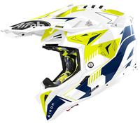 Airoh Aviator 3 Spin, motocross helmet S White/Neon-Yellow/Blue