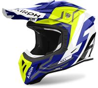 Airoh Aviator Ace 2 Ground Motocross Helmet, white-blue-yellow, size L for Men