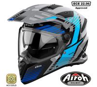 Airoh Helmet Bandit Spicy – Adventure – L Grey/Black/Light Blue/Blue