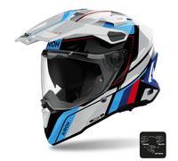 Airoh Commander 2 Adventure Moto Motorcycle Motorbike Helmet Gloss Skip White