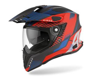 Airoh Commander Boost Motocross Helmet, red-blue, size S for Men