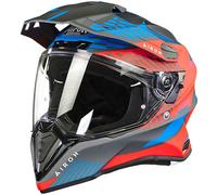 Airoh Commander Motorcycle Motorbike Off-Road Adventure Helmet - Boost Red/Blue