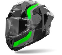 Airoh GP 800 Competition Carbon Helmet, black-grey-green, size XL for Men