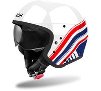 Airoh J110 Eon Jet Helmet, white-red-blue, size M for Men