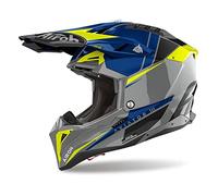 Airoh Aviator 3 Push, cross helmet XL Grey/Blue/Neon-Yellow/Black