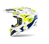 Airoh Motorcycle Helmet Aviator 3 Spin Yellow/Blue Gloss Xl