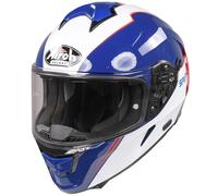 AIROH SPARK FLOW BLUE RED MOTORCYCLE MOTORBIKE HELMET WITH INTERNAL SUN VISOR