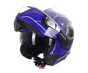 Airoh Specktre Flip Up Moto Motorcycle Motorbike Helmet Groove Gloss Blue