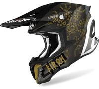 Airoh Twist 2.0 Sword Motocross Helmet, black-white-gold, size L