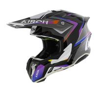 Airoh Twist 3.0 MX Helmet Hustle Grey Black Orange Purple