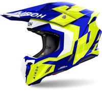 Airoh Twist 3 Dizzy Motocross Helmet, blue-yellow, size XL for Men