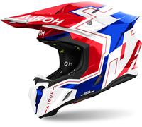Airoh Twist 3 Dizzy Motocross Helmet, white-red-blue, size 2XL for Men