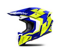 Airoh Twist 3 Dizzy Motocross Helmet, blue-yellow, size XL for Men