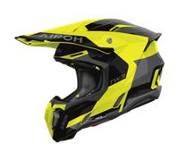 Airoh Twist 3 Fancy Motocross Helmet, black-grey-yellow, size L for Men