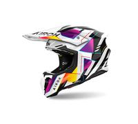 Airoh Twist 3 Rainbow Motocross Helmet, black-white-pink, size S for Men