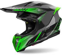 Airoh Twist 3 Shard Motocross Helmet, black-grey-green, size XL for Men