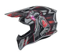 Airoh Wraaap Cyber Motocross Helmet, black-grey-red, size M for Men