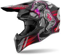 Airoh Wraaap Cyber Motocross Helmet, black/grey/red, size XXS (51/52)