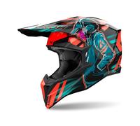Airoh Wraaap Cyber Motocross Helmet, blue-orange, size XS
