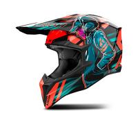 Airoh Wraaap Cyber Motocross Helmet, blue-orange, size L for Men