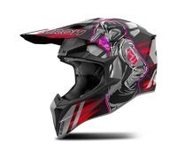 Airoh Wraaap Cyber Motocross Helmet, black-grey-red, size XS