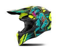 Airoh Wraaap Cyber Motocross Helmet, blue-yellow, size S for Men