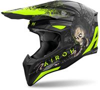 Airoh Wraaap Darkness Motocross Helmet, black-yellow, size S for Men
