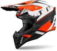 Airoh Wraaap Feel Motocross Helmet, black-white-orange, size L for Men