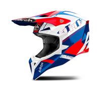 Airoh Wraaap Feel Motocross Helmet, white-red-blue, size S