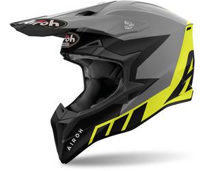 Airoh Wraaap Reloaded Motocross Helmet, black-grey-yellow, size XS for Men