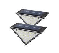 Airoieak 2 Pack Solar Step Lights for Outside, Double-Sided Solar Deck Light Design, IP65 Waterproof, 33 Enhanced LEDs & Dual Light Modes, Great Gift for Garden, Fence, Yard, Patio Decoration