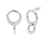 Airokiy Earrings Hanging Silver Oval Hoop Earrings Elegant Double Hoop Earrings Trendy Jewellery