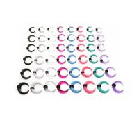 Airokiy Septum Stretching Kit C Shaped Multiple Colors Silicone Ear Tapers Stretching Kit 14G-4G 1.6mm-5mm 48 Pieces