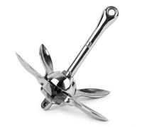AIROW Folding Grapnel Anchor, Stainless Steel Boat Anchor with Mirror Polish, Corrosion Resistant for Yacht/Sailboat/Fishing Boat