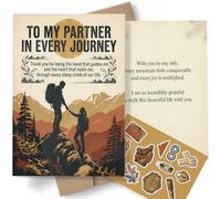 AIROW Sentimental Thank You Card for Husband, Romantic Love Greeting Card for Partner, Boyfriend, Spouse, Vintage Mountain Adventure Art, Standard A5 Size, Double-Sided Print,Kraft Envelope & Stickers