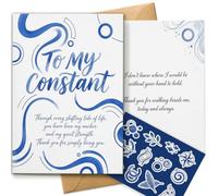 AIROW Sentimental Thank You Greeting Card for Best Friend, Heartfelt To My Constant Friendship Card, Standard A5 Size, Double-Sided Print, Original Watercolor Design, Envelope & Sticker Sheet