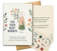 AIROW Watercolor Appreciation Card for Friends and Mentors, Thank You Greeting Card, Warm Artistic Design, Standard A5 Size, Double-Sided Print, Includes Kraft Envelope & Matching Sticker Sheet