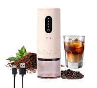 AIROX Electric Coffee Herb Grinder Handheld Grinders | LED Battery Display | 38 Adjustment Levels Burr Coffee Bean Grind | USB Rechargeable | Long Battery Life (Milk White)