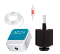 AIROX Fish Tank Filter and Aquarium Air Pump Set - Complete Sponge Filter Kit for Small Fish Tanks - Silent Aquarium Air Pump with Airline Tubing and Internal Sponge Filter All-in-One (30-100L)