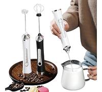 AIROX (USB) Powerful Mini Electric Whisk Handheld Rechargeable Milk Frother - Stainless Steel Small Coffee Whisk for Lattes, Cappuccinos, Protein Shakes, Hot Chocolate Stirrer, Egg Beater (Black)