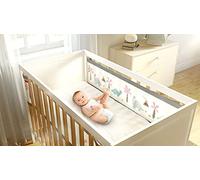 AiRoya® Breathable Mesh Cot Bumper - Double-Layer Air Mesh Padding for 2-Sided Solid-End Cots, BS EN 16780 Certified, Safe & No-Entanglement (Dino)