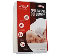 AiRoya® Breathable Mesh Cot Bumper - Double-Layer Air Mesh Padding for 2-Sided Solid-End Cots, BS EN 16780 Certified, Safe & No-Entanglement (White)
