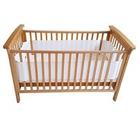Airoya® Premium 4-Sided Breathable Cot Bumper, Double Layers for Extra-Padding, Free from Entanglement Risk Design, BS 1877 Safety Compliance, Airflow Safe 3D Mesh Crib Liner (White)