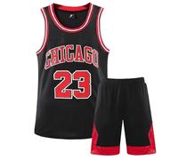 AiRoyal Basketball Jersey for Men, Adults/Teenagers Basketball Jersey Shirt and Shorts, Basketball Training and Game Jersey, Basketball Sports Suit with Sleeveless Vests and Shorts, black, XXXXL