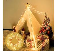 AiroZhenTop 600 LED Fairy Lights Plug in, 39ft Cluster Lights Waterproof Firecracker Starry String Lights for Bedroom Wreath Garden Party Window Wedding Christmas Tree, Warm White No Remote