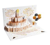 Airpark 3D Pop Up Retirement Card with Cake, Women Gift for Grandma & Mother, Happy Retirement Card for Women with Envelope（White）